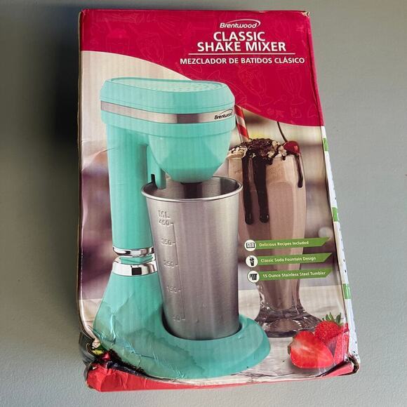 NWT Brentwood Classic Milkshake Maker SM-1200B Turquoise 15 oz - Picture 1 of 10